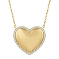 Diamond-Framed Gold Heart Necklace