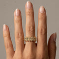 Gold Pyramid Stud Ring
