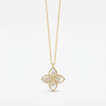 Mother-of-Pearl and Pavé Quatrefoil Necklace