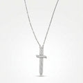 Sterling Silver Pavé Diamond Sword Necklace