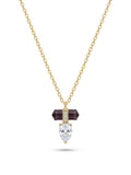 Amethyst and Diamond Drop Pendant Necklace