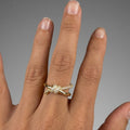 Gold Diamond Pavé Intertwined Knot Ring