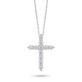 Sterling Silver Classic Brilliant-Cut Diamond Cross Necklace