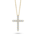 Gold Classic Brilliant-Cut Diamond Cross Necklace