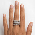 Sterling Silver Mixed Diamond Ring Stack