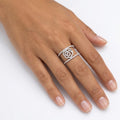 Pavé Diamond Rose Swirl Statement Ring