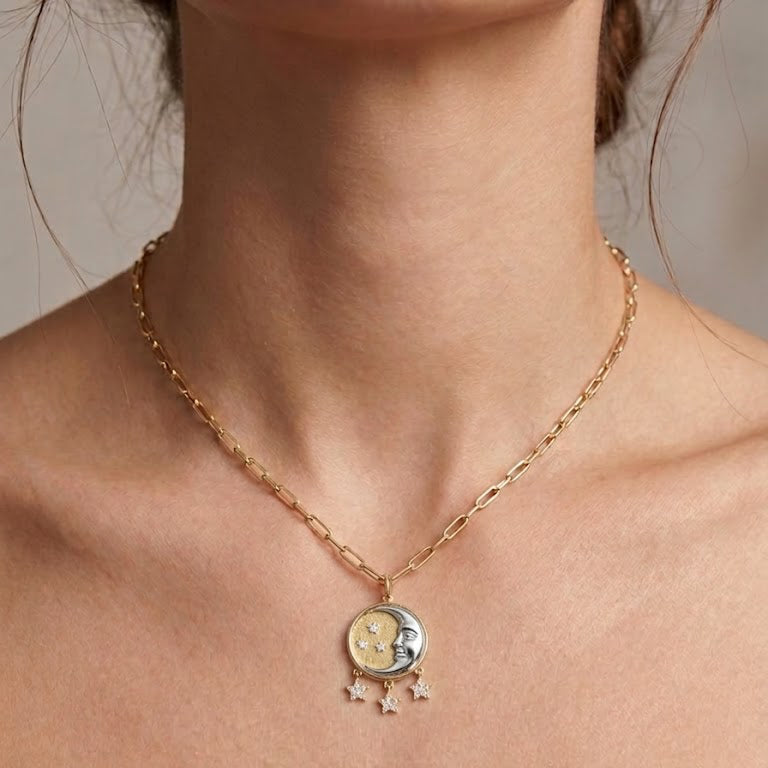 Celestial Moonlight Medallion Necklace