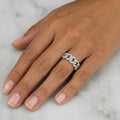 Pavé Diamond Sterling Silver Cuban Link Ring