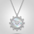 Sterling Silver Celestial Mother-of-Pearl Sunburst Necklace