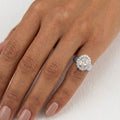 Sterling Silver Diamond Oval Halo Statement Pinky Ring