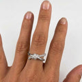 Sterling Silver Diamond Pavé Intertwined Knot Ring