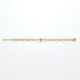 Pearl and Gold Link Bracelet