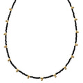 Black Bead and Polished Gold Cluster Choker