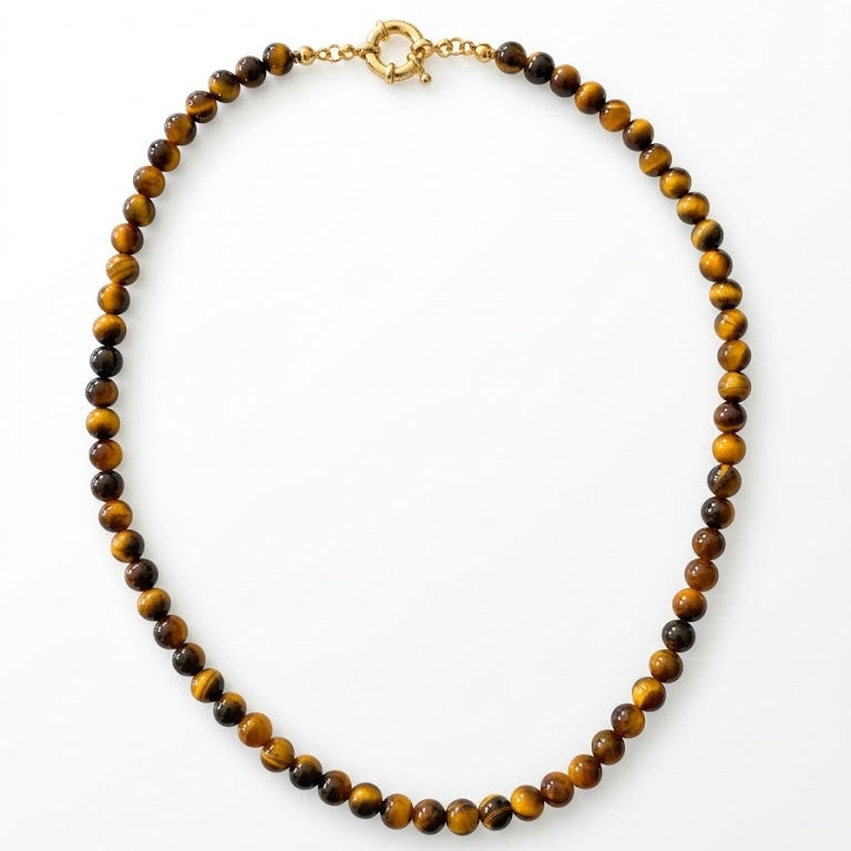 Classic Tiger's Eye Beaded Necklace