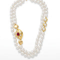Regal Double-Strand Pearl Statement Necklace