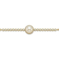 Pearl and Bezel-Set Diamond Gold Bracelet