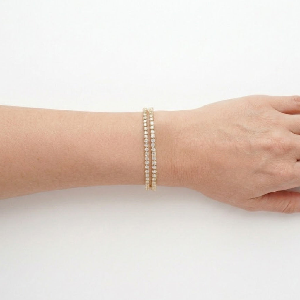 Classic Gold Diamond Tennis Bracelet