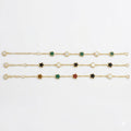 Multi-Gemstone Clover Small Motif Station Bracelet