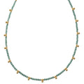 Light Green and Polished Gold Cluster Choker