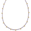 Light Purple and Polished Gold Cluster Choker