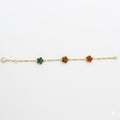 Multi-Gemstone Clover Large Motif Station Bracelet