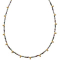 Multi-Color Bead and Polished Gold Cluster Choker