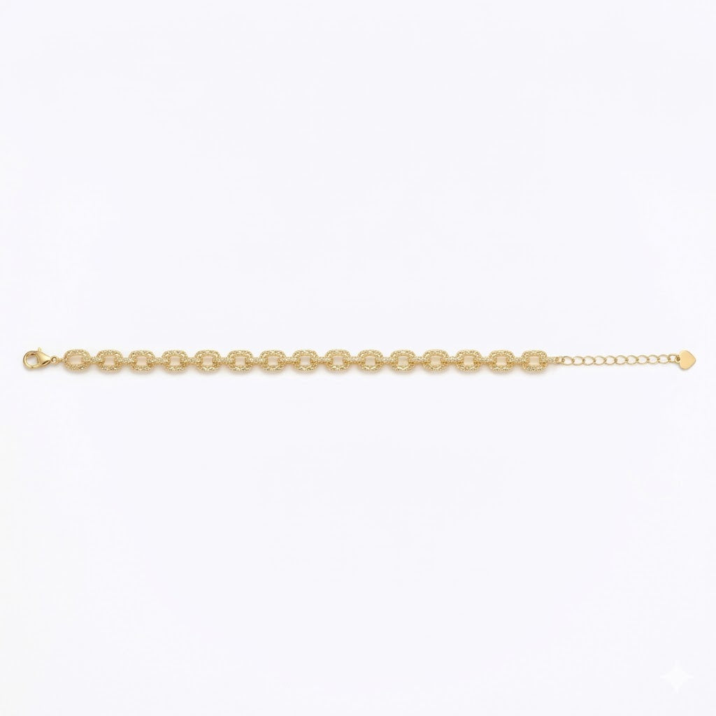 Textured Gold Link Bracelet