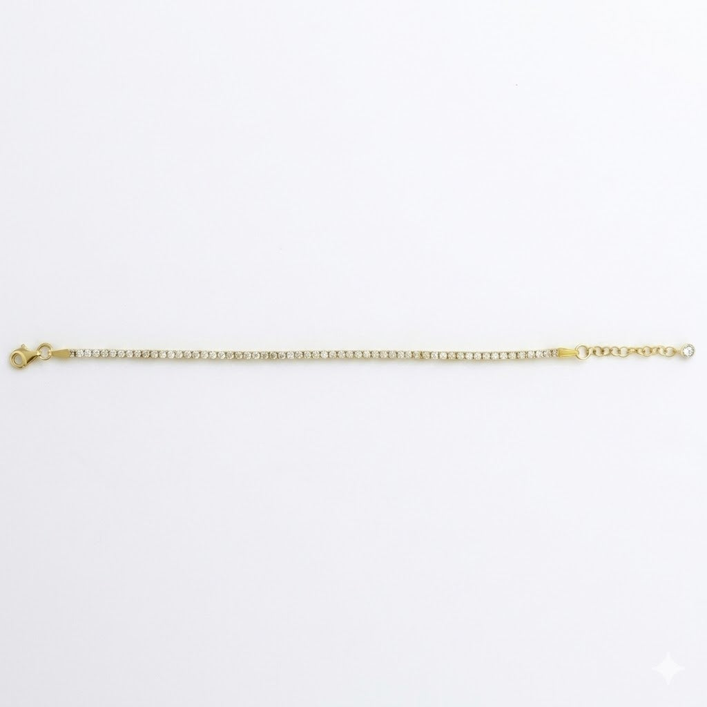 Thin Gold Diamond Tennis Bracelet