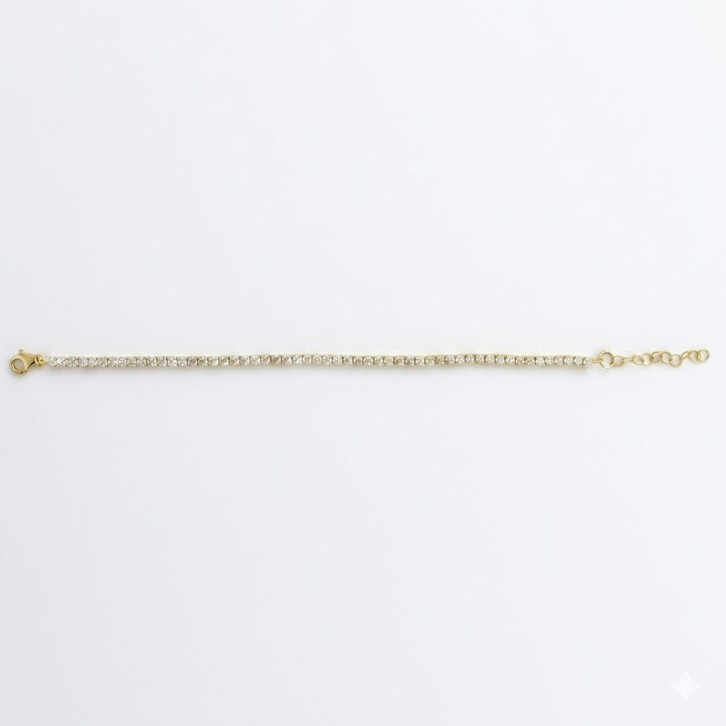 Classic Gold Diamond Tennis Bracelet