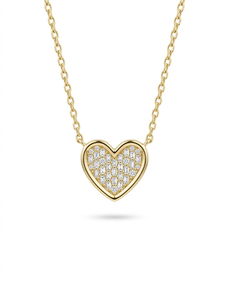 Radiant Diamond Heart Pendant