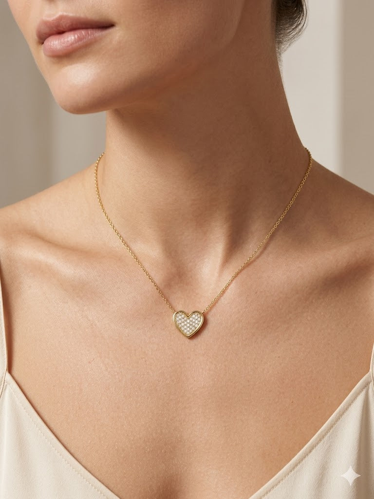 Radiant Diamond Heart Pendant