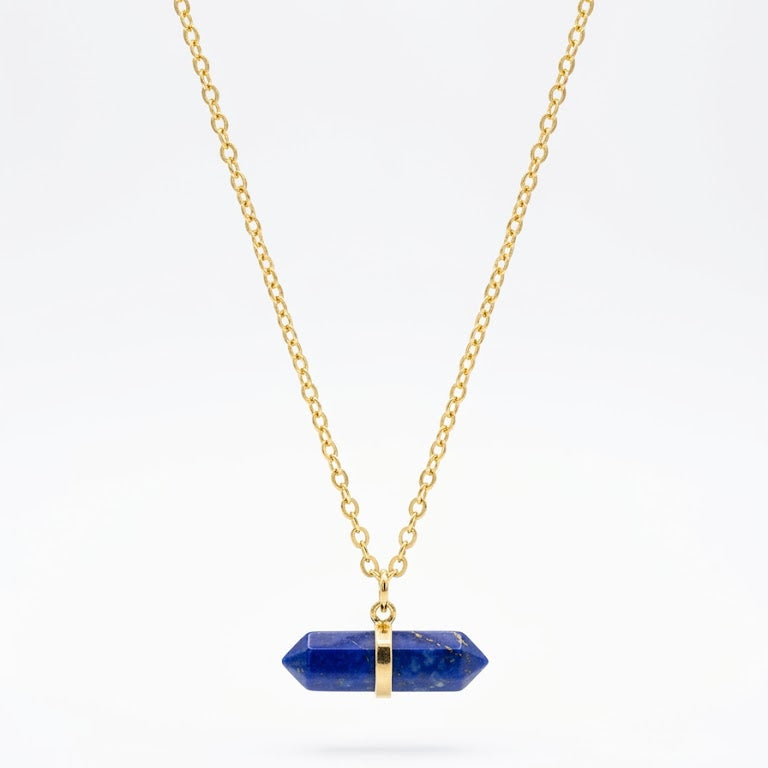Horizontal Lapis Lazuli Point Necklace
