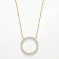 Gold Pave Diamond Eternity Circle Necklace