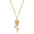 Petite Gold Rose Pendant Necklace