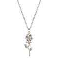 Petite Sterling Silver Rose Pendant Necklace