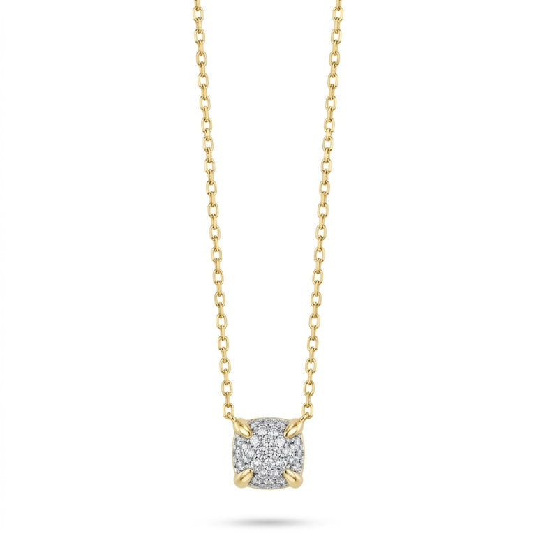 Gold Pavé Cushion Necklace