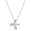 Sterling Silver Diamond Cupid’s Bow and Arrow Necklace