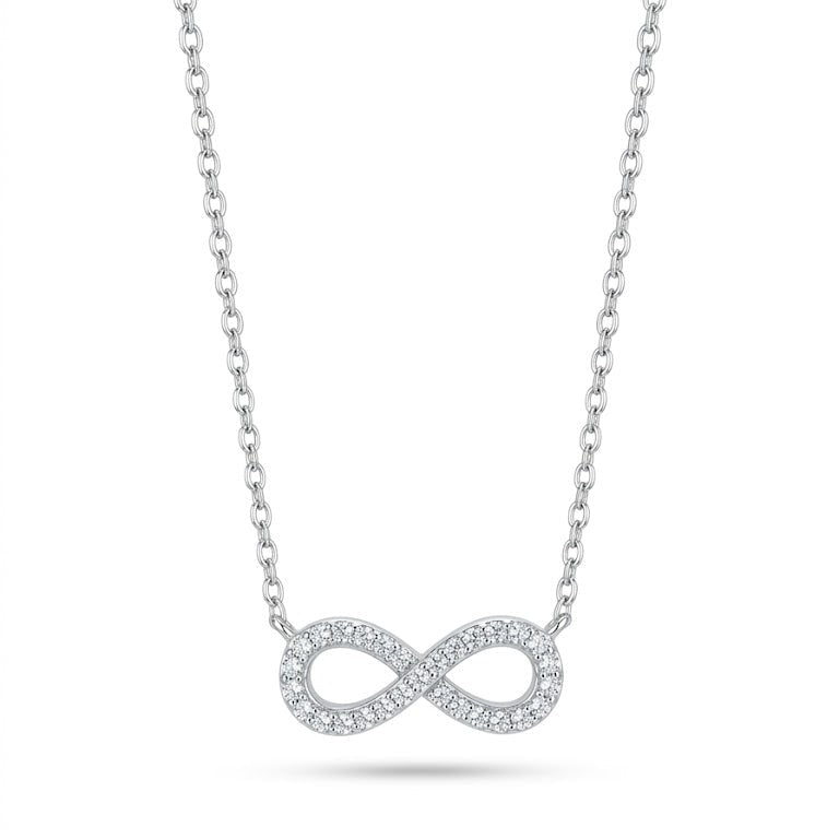 Sterling Silver Pave-Set Infinity Symbol Necklace