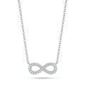 Sterling Silver Pave-Set Infinity Symbol Necklace