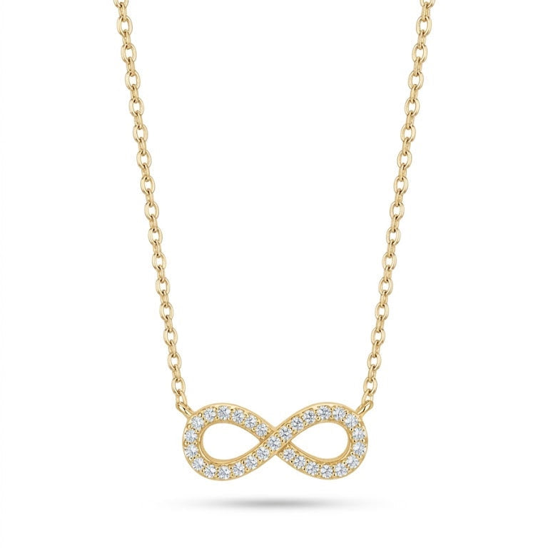 Gold Pave-Set Infinity Symbol Necklace