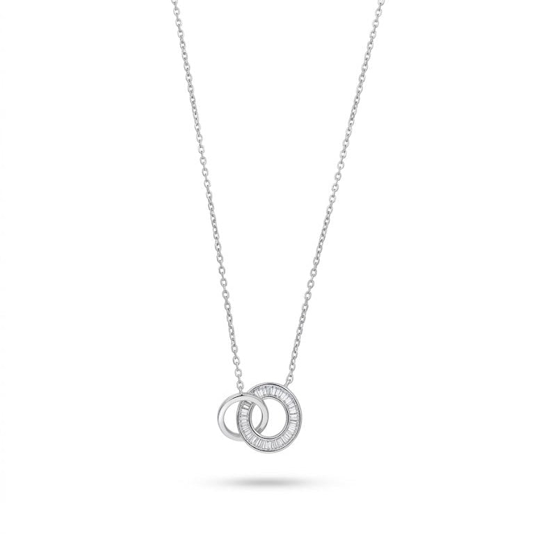 Sterling Silver Interlocking Eternity Circles Necklace