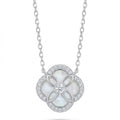 Sterling Silver Quatrefoil Halo Necklace
